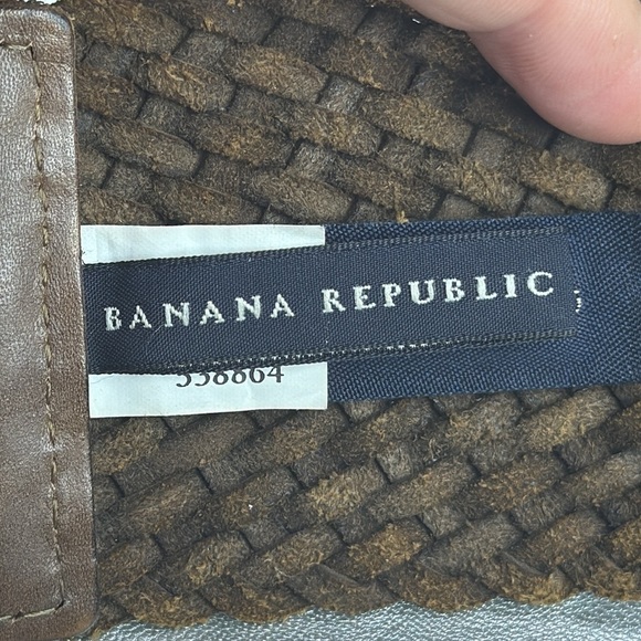 (H) Banana Republic vintage,leather Y2K,Braided Tan Belt with Gold Buckle, Sz S - Picture 5 of 10